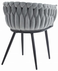 SUPPLIES ORION luxusná jedálenská stolička, velvet látka, v šedéj farbe