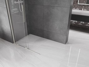 Mexen Velar, sprchová zástena s posuvnými dverami Walk-in 85 x 200 cm, 8mm číre sklo, brúsená oceľ, 871-085-000-03-97