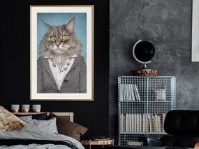 Artgeist Plagát - Mrs. Cat [Poster] Veľkosť: 40x60, Verzia: Zlatý rám s passe-partout