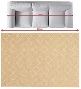 Koberec Lineo honey gold/snow white 160x230cm