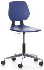 Antares Pracovná stolička ALLOY Plast, nízka, na kolieskach, modrá