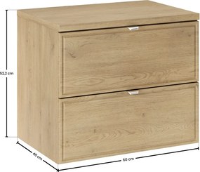 Závesná skrinka pod umývadlo Terra s doskou 60 cm dub cremona
