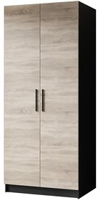 Skriňa Gold 2d Čierna/Dub Sonoma