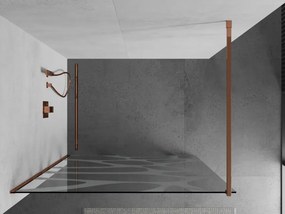 Mexen Kioto, sprchová zástena 70x200 cm, 8mm číre sklo s bielym vzorom, profil ružové zlato, 800-070-101-60-85
