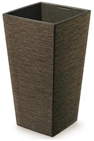 Kvetináč FURU SQUARE ECO WOOD s vložkou 39, 5 cm,tmavohnedý, L