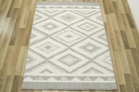Šnúrkový koberec Berg 28364/34 Aztec Romby - sivý / krém