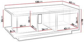 Konferenčný stolík Vordeko VD5 (dub monastery + čierny lesk). Vlastná spoľahlivá doprava až k Vám domov. 1123187