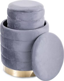 SI Britta Velvet taburetka (sada) sivý