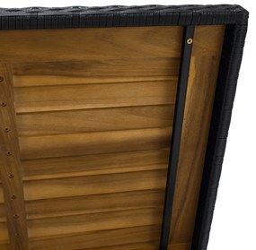 Záhradný úložný box/lavička,čierna/prírodná/krémová, BEMUS