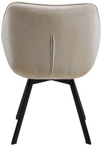 Jedálenská stolička Jordi Cord - krémová