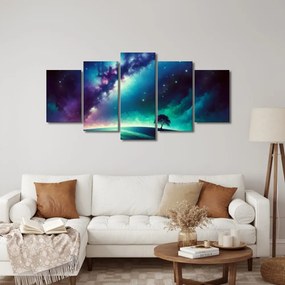 5-dielny obraz strom života pod hviezdami