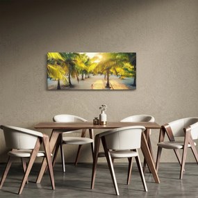Obraz - Žena v palmách (120x50 cm)