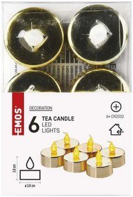 LED sviečky (6 ks) zlaté