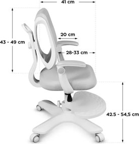 Detská otočná stolička Mark Adler Junior 4.6 Grey