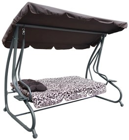 Záhradná hojdačka RAMIZ 8011 - hnedá so vzorom