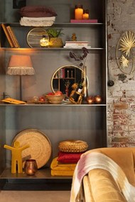 Stolová lampa s béžovým tienidlom so strapcami Solange - Ø 30*55 cm/ E27/ 40W