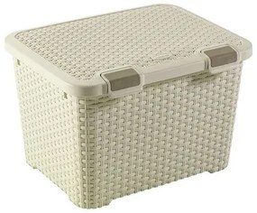 Curver úložný box Rattan style 43 l, krémová