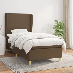 Boxspring posteľ s matracom tmavohnedá 90x190 cm látka 3128328