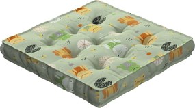 Sedák Kamil s úchytom farba produktu zelená látka vzorované