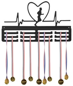 Nástenný vešiak na medaily BEŽEC čierny