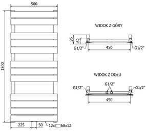 Mexen Ceres, vykurovacie teleso 1200x500 mm, 481 W, zlatá lesklá, W111-1200-500-00-50