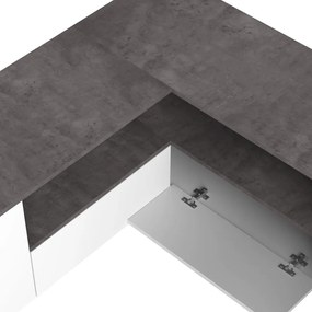 Sivo-biely TV stolík v dekore betónu 130x46 cm Angle – TemaHome