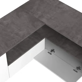 Sivo-biely TV stolík v dekore betónu 130x46 cm Angle – TemaHome