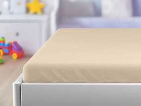 Jersey plachta do detskej postieľky svetlobéžová 70 x 140 cm