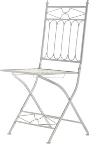 Kovová skladacia stolička Asina (SET 2 ks) - Biela antik