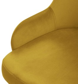 Žltá Zamatová stolička Flint MICADONI HOME
