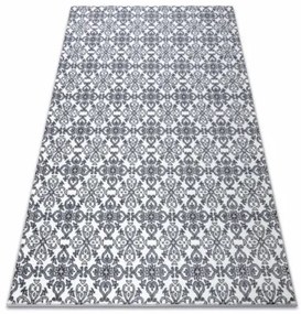 Koberec ARGENT - W4949 Kvety biely / sivý
