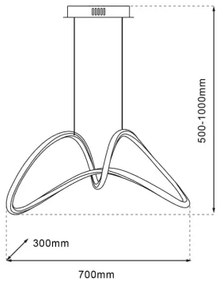 LED Luster na lanku TESORO LED/48W/230V lesklý chróm