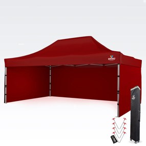 BRIMO Rozkladací párty stan 4x6m - s 3 stenami - Červená 17