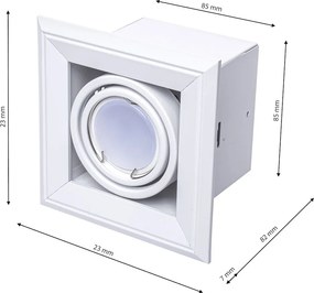 Podhľadové svietidlo Blocco, 1x biele kovové tienidlo, (možnosť polohovania), w