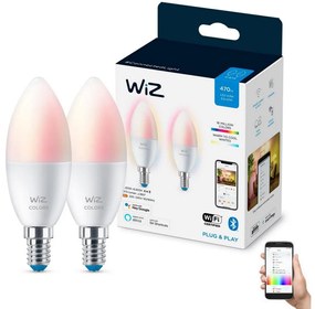 WiZ SADA 2x LED RGBW Stmievateľná žiarovka C37 E14/4,9W/230V 2200-6500K Wi-Fi - WiZ WI0148