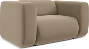 Béžové zamatové kreslo Ekahi – Makamii