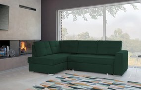 Rohová sedacia súprava Stilo, zelená látka, ľavý roh