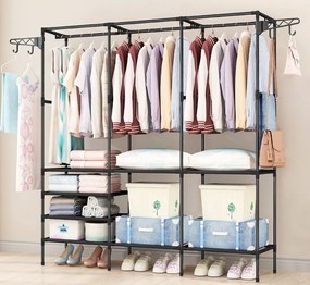 Otvorená šatníková skriňa CYNTHIA - 8 políc