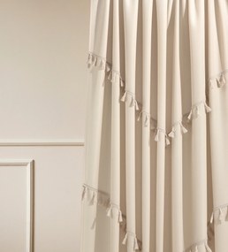 Room99 Hotový záves na páske so strapcami Chloe Jednofarebný Farba: Svetlosivá, Veľkosť: 140 x 280 cm