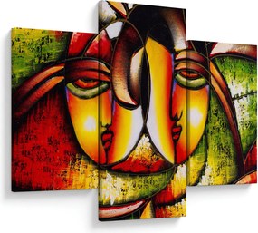 Obraz - Olejomaľba, abstraktné tváre (90x60 cm)