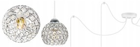 Závesné svietidlo Crystal Spider, 4x strieborné krištáľové tienidlo, (chrómové uchytenie), w