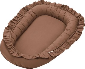 Saténovo bavlnené hniezdo pre bábätká čokoládové