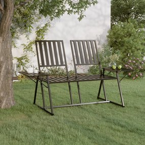 vidaXL 2-miestna záhradná lavička 165 cm oceľová čierna