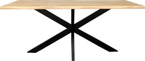 Jedálenský stôl s kovovými nohami 180x90 cm z mangového dreva Mango natural