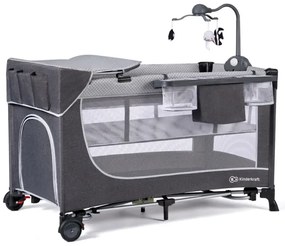 KINDERKRAFT - Cestovná postieľka LEODY šedá