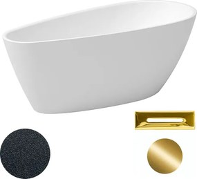 Besco Akrylátová voľne stojaca vaňa Goya A-line Glam G 160x73 (170x80) BESCO-Typ výpuste: Click-Clack s prepadom, čierna, BESCO-Rozmery: 160x73, BESC…