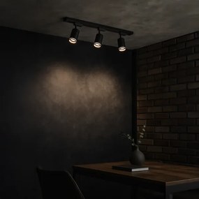Bodové svietidlo v lištovom systéme PIPE 3xGU10/10W/230V čierne