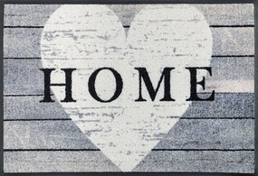 Home-sivá rohožka so srdcom 50x75 cm