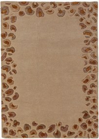Ručne všívaný koberec's nízkym vlasom Leopard Frame