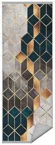 Bielo-petrolejový prateľný koberec behúň 80x200 cm – Mila Home
